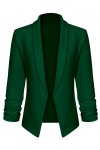 Women 3/4 Sleeve Blazer Open Front Cardigan Jacket Work Office Blazer