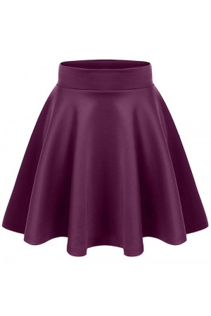 Women's Basic Versatile Stretchy Flared Casual Mini Skater Skirt