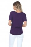 PLUS Women's Solid Short Sleeve Boat Neck Dolman Top